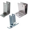 Toilet partition pilaster-wall brackets